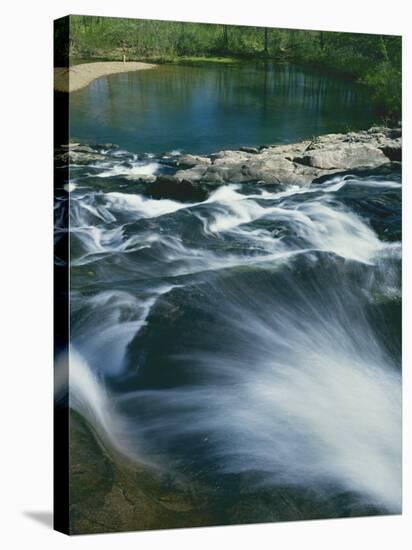 Rocky Falls, Ozark National Scenic Riverways, Missouri, USA-Charles Gurche-Stretched Canvas