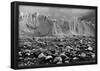 Rocky Glacier Beach Patagonia Argentina B/W-null-Framed Poster