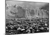 Rocky Glacier Beach Patagonia Argentina B/W-null-Mounted Poster