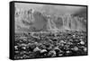 Rocky Glacier Beach Patagonia Argentina B/W-null-Framed Stretched Canvas