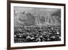 Rocky Glacier Beach Patagonia Argentina B/W-null-Framed Photo