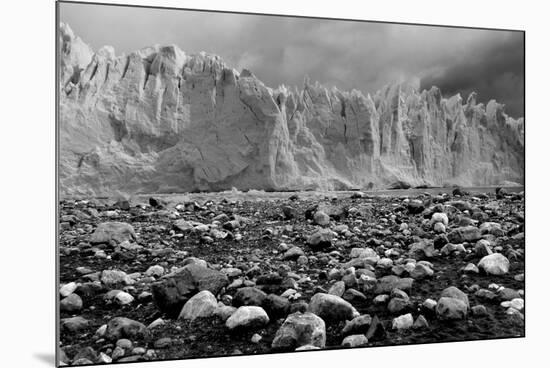 Rocky Glacier Beach Patagonia Argentina B/W-null-Mounted Photo