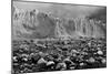 Rocky Glacier Beach Patagonia Argentina B/W-null-Mounted Photo