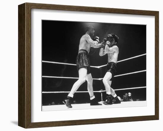 Rocky Graziano and Tony Zale Boxing-null-Framed Photographic Print