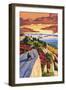 Rocky Hillside Viewpoint-Lantern Press-Framed Art Print