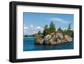 Rocky island on Saint Lawrence River in Ontario, Canada-null-Framed Photographic Print