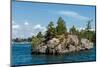 Rocky island on Saint Lawrence River in Ontario, Canada-null-Mounted Photographic Print