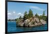 Rocky island on Saint Lawrence River in Ontario, Canada-null-Framed Photographic Print