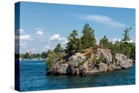 Rocky island on Saint Lawrence River in Ontario, Canada-null-Stretched Canvas