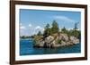 Rocky island on Saint Lawrence River in Ontario, Canada-null-Framed Photographic Print