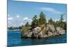 Rocky island on Saint Lawrence River in Ontario, Canada-null-Mounted Photographic Print