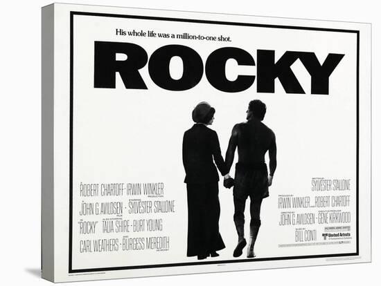 Rocky, L-R: Talia Shire, Sylvester Stallone, 1976-null-Stretched Canvas