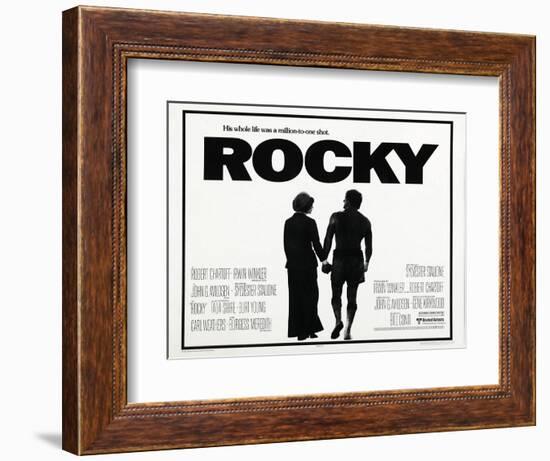 Rocky, L-R: Talia Shire, Sylvester Stallone, 1976-null-Framed Art Print