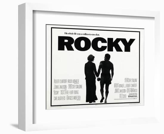 Rocky, L-R: Talia Shire, Sylvester Stallone, 1976-null-Framed Art Print