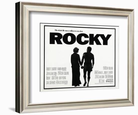 Rocky, L-R: Talia Shire, Sylvester Stallone, 1976-null-Framed Art Print