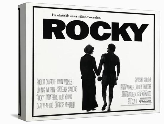 Rocky, L-R: Talia Shire, Sylvester Stallone, 1976-null-Stretched Canvas