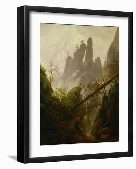 Rocky landscape in the Elbsandsteingebirge, 1822 / 23. Canvas, 97 x 74 cm Inv. 2589.-Caspar David Friedrich-Framed Giclee Print