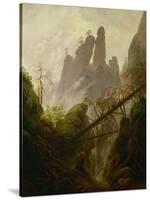 Rocky landscape in the Elbsandsteingebirge, 1822 / 23. Canvas, 97 x 74 cm Inv. 2589.-Caspar David Friedrich-Stretched Canvas