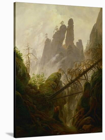 Rocky landscape in the Elbsandsteingebirge, 1822 / 23. Canvas, 97 x 74 cm Inv. 2589.-Caspar David Friedrich-Stretched Canvas