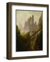 Rocky landscape in the Elbsandsteingebirge, 1822 / 23. Canvas, 97 x 74 cm Inv. 2589.-Caspar David Friedrich-Framed Premium Giclee Print