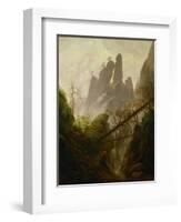 Rocky landscape in the Elbsandsteingebirge, 1822 / 23. Canvas, 97 x 74 cm Inv. 2589.-Caspar David Friedrich-Framed Premium Giclee Print