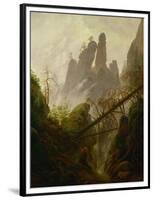 Rocky landscape in the Elbsandsteingebirge, 1822 / 23. Canvas, 97 x 74 cm Inv. 2589.-Caspar David Friedrich-Framed Premium Giclee Print