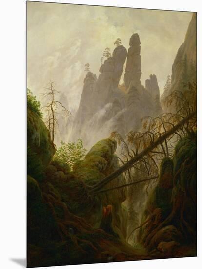 Rocky landscape in the Elbsandsteingebirge, 1822 / 23. Canvas, 97 x 74 cm Inv. 2589.-Caspar David Friedrich-Mounted Premium Giclee Print