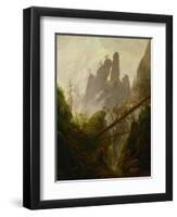 Rocky landscape in the Elbsandsteingebirge, 1822 / 23. Canvas, 97 x 74 cm Inv. 2589.-Caspar David Friedrich-Framed Giclee Print