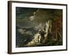 Rocky Landscape with a Huntsman and Warriors-Salvator Rosa-Framed Giclee Print