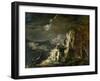 Rocky Landscape with a Huntsman and Warriors-Salvator Rosa-Framed Giclee Print