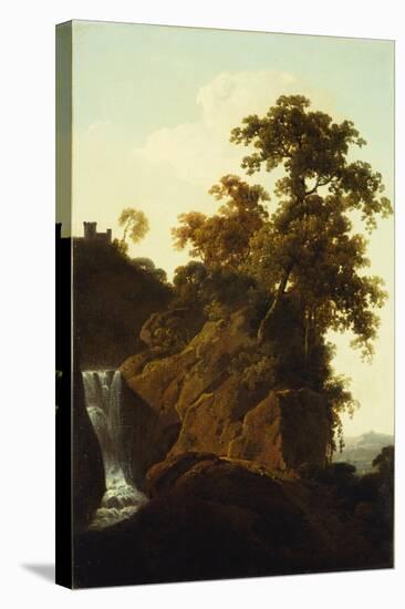 Rocky Landscape with a Waterfall-Joseph Wright of Derby-Stretched Canvas