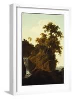 Rocky Landscape with a Waterfall-Joseph Wright of Derby-Framed Giclee Print