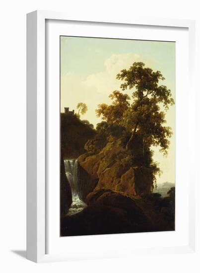 Rocky Landscape with a Waterfall-Joseph Wright of Derby-Framed Giclee Print