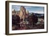 ROCKY LANDSCAPE WITH CARAVAN OF CAMELS AND SAINT JERONIMO PENITENT-JOACHIM PATINIR-Framed Premium Giclee Print