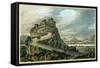 Rocky Landscape with Castle-Robert Adam-Framed Stretched Canvas