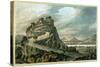 Rocky Landscape with Castle-Robert Adam-Stretched Canvas