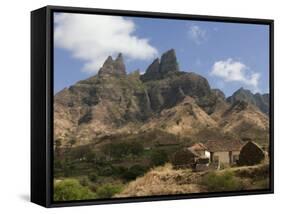 Rocky Landscape with Farm Buildings, Santiago, Cape Verde, Africa-Michael Runkel-Framed Stretched Canvas