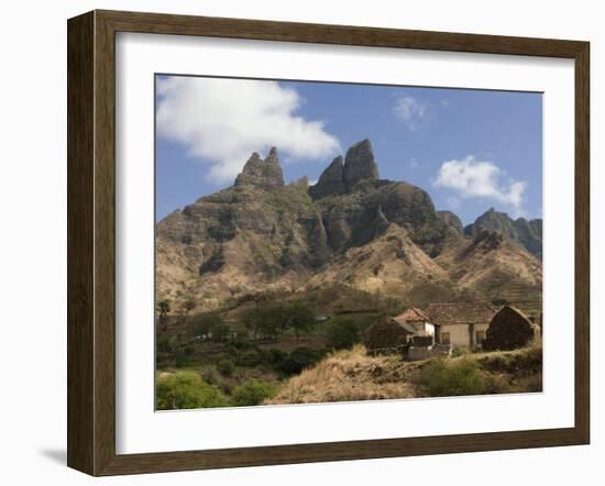 Rocky Landscape with Farm Buildings, Santiago, Cape Verde, Africa-Michael Runkel-Framed Photographic Print