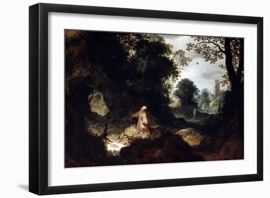 Rocky Landscape with Saint Francis, Early 17th Century-Abraham Govaerts-Framed Giclee Print