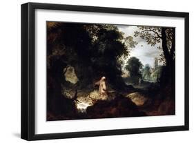 Rocky Landscape with Saint Francis, Early 17th Century-Abraham Govaerts-Framed Giclee Print