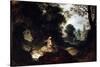 Rocky Landscape with Saint Francis, Early 17th Century-Abraham Govaerts-Stretched Canvas