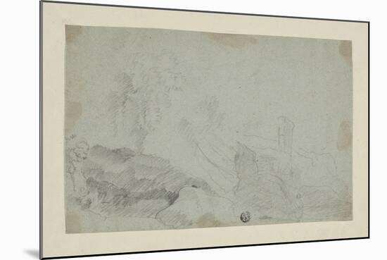 Rocky Landscape with Standing Figure-Richard Wilson-Mounted Giclee Print