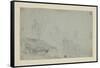 Rocky Landscape with Standing Figure-Richard Wilson-Framed Stretched Canvas