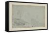 Rocky Landscape with Standing Figure-Richard Wilson-Framed Stretched Canvas