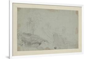 Rocky Landscape with Standing Figure-Richard Wilson-Framed Giclee Print