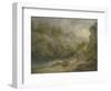 Rocky Landscape with Two Men on a Horse, 1791-George Morland-Framed Giclee Print