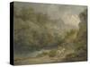 Rocky Landscape with Two Men on a Horse, 1791-George Morland-Stretched Canvas