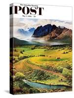 "Rocky Mountain Fly Fishing" Saturday Evening Post Cover, May 5, 1956-John Clymer-Stretched Canvas