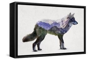 Rocky Mountain Grey Wolf-Davies Babies-Framed Stretched Canvas