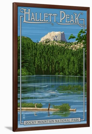 Rocky Mountain Naitonal Park - Hallet Peak-Lantern Press-Framed Art Print